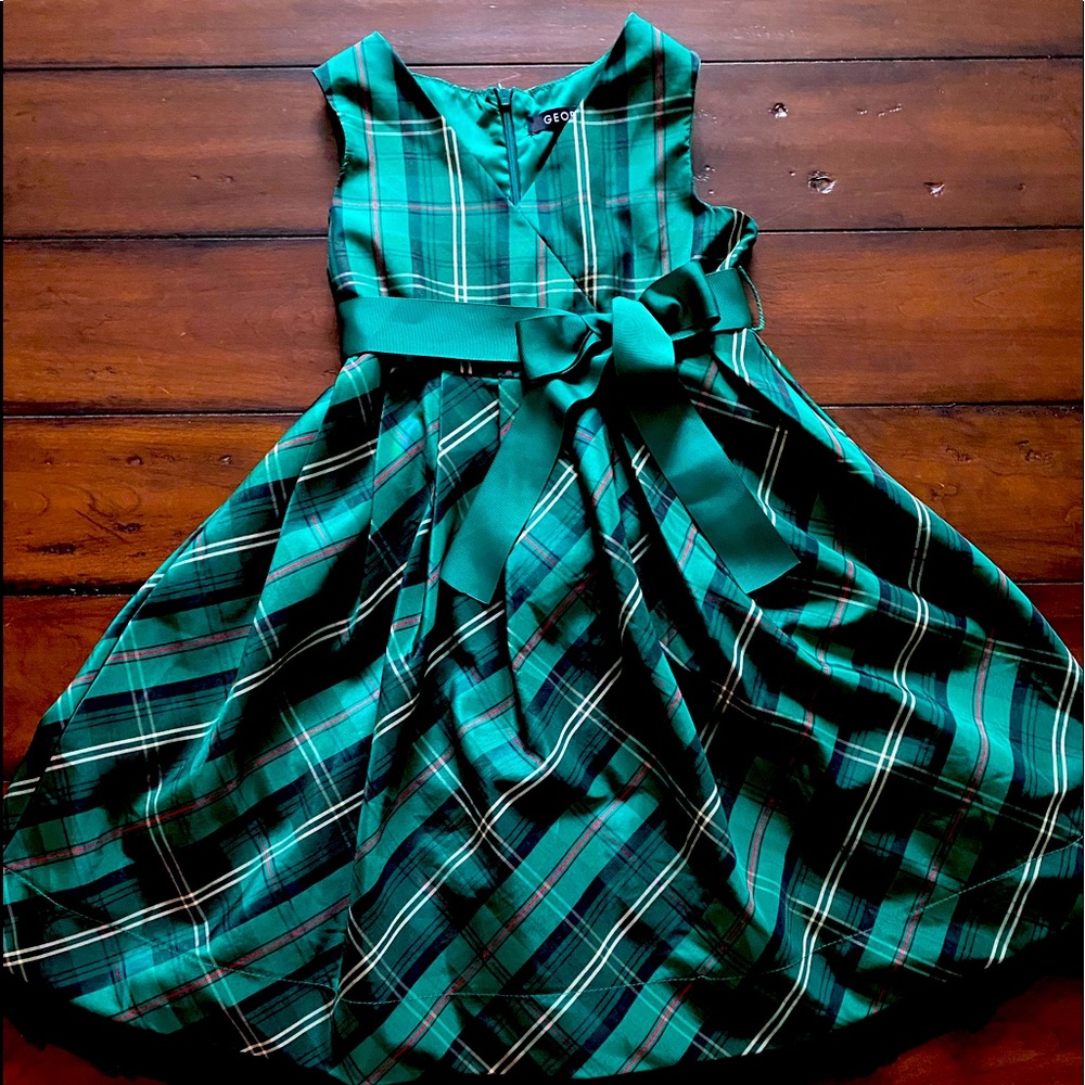 Tartan plaid taffeta dress 6x